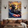 Joycorner Black Angus Cow Americana Float Beer Sunglasses 3D Wrapped Canvas