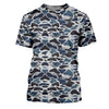 Joycorners Blue Camo Performance Fishing Shirts, SPF Shirt For Men, Hooded Fishing Shirt, Fishing Shirts For Men
