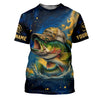 Joycorners Bass Fishing Shirt, Camo Long Sleeve Shirt, SPF Shirt For Men, Gift For Fisherman