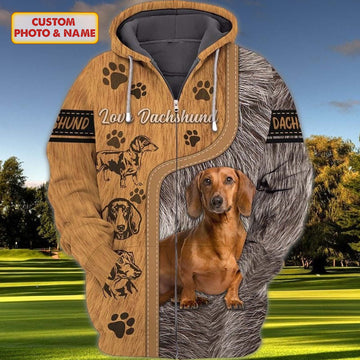 Joycorners Dachshund Loves Custom Name And Dog 3D Full Print Shirts