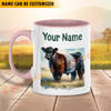 Joycorners Belted Galloway Personalized Name Two Tone Mug