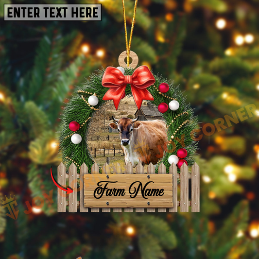 Joycorners Jersey Christmas Wreath Custom Shape Acrylic Ornament