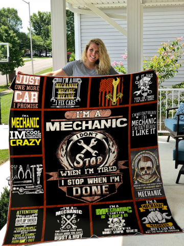 Joycorners Mechanic I Stop When I’m Done Quilt Blanket Great Customized Gifts For Birthday Christmas Thanksgiving Perfect Gifts For Mechanic