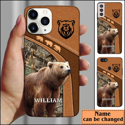 Joycorners Brown Bear Hunting Personalized Name Phone Case LM1012
