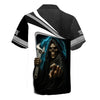 Joycorners Custom Name Mechanic Shirt Grim Reaper Holding Wrench with Thunder Design T Shirt PT2609