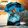 Joycorners Just A Casual Day With Bigfoot And His Shark Fishing UPF Shirts, Funny Fishing Shirt, Presents For Fishermen