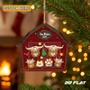Joycorners Christmas Highland Cow Family Barn House, Custom Name Acrylic Ornament