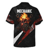Joycorners Custom Name Mechanic Shirt Mechanic Heart Fire Printed Mechanic T Shirt PT2609