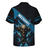 Joycorners Personalized Mechanic Shirt, Skull Engine Piston Wrench Lighting Design, Mechanic Uniforms, Gift For Men PT2609