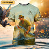 Joycorners Born To Fish Forced To Work SPF Shirt For Men, Funny Fishing Shirt, Gift For Fisherman