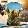 Joycorners Bigfoot Legendary Adventures Await Bass Fishing Shirt, Funny Fishing Shirt, Presents For Fishermen