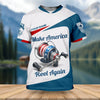 Joycorners Make America Reel Again Patriotic Fishing Shirt, Performance Fishing Shirts, Fishing Shirts For Men