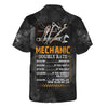 Joycorners Personalized Mechanic T Shirt Custom Name Hourly Rate Funny Auto Repair Garage Workwear Tee Car Repair Wrench Shirt Gift For Men Dad PT2609