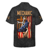 Joycorners Patriotic Mechanic Shirt, American Flag & Cross Design with Wrenches, Perfect Gift for Christian Mechanics, Car Repair & Garage Fans PT2609