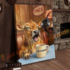 Joycorners Cattle Cow Funny Jersey Cow Drinking Coffee In Diner Personalized Name Canvas