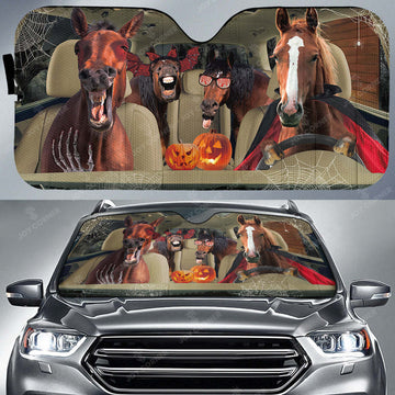 Joycorners Driving Horse Halloween All Over Printed 3D Sun Shade