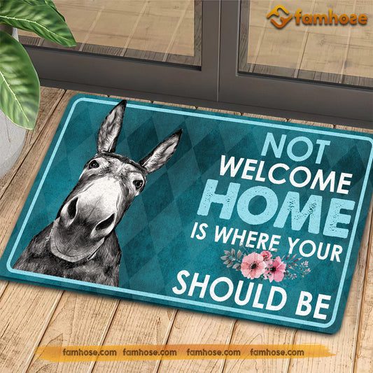 Joycorners Donkey Doormat, Not Welcome Home Is Where Your Should Be Gift For Donkey Lovers, New Home Gift, Housewarming Gift, Donkey Decor LM0210