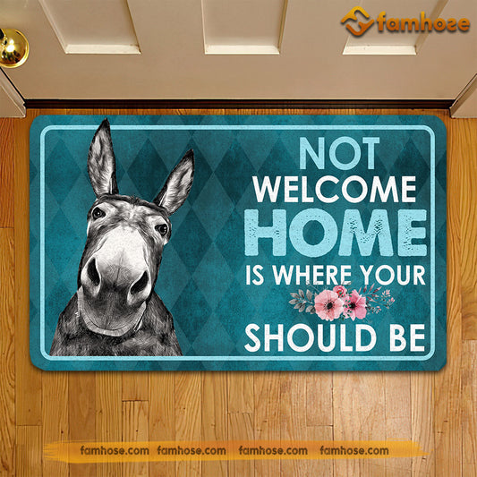 Joycorners Donkey Doormat, Not Welcome Home Is Where Your Should Be Gift For Donkey Lovers, New Home Gift, Housewarming Gift, Donkey Decor LM0210