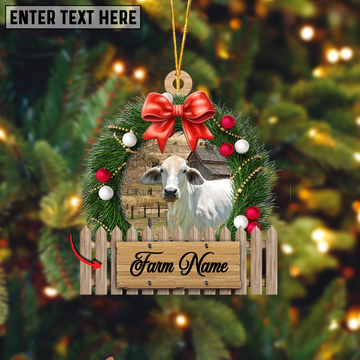 Joycorners Brahman Christmas Wreath Custom Shape Acrylic Ornament