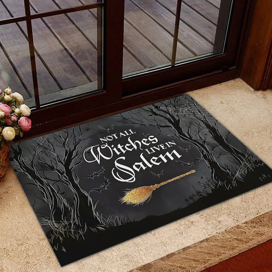 Joycorners Halloween Dog Doormat, Not All Witches Live In Salem, Doormat For Home Decor Housewarming Gift, Welcome Mat Gift For Witches Lovers LM0210
