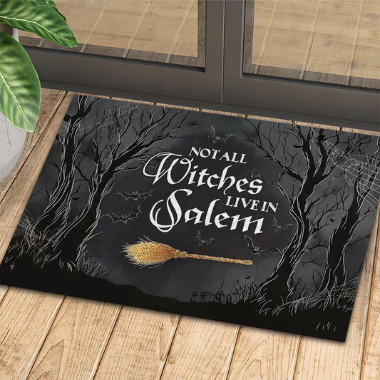 Joycorners Halloween Dog Doormat, Not All Witches Live In Salem, Doormat For Home Decor Housewarming Gift, Welcome Mat Gift For Witches Lovers LM0210
