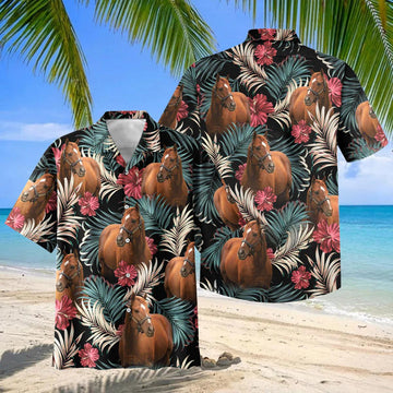 Joycorners Thoroughbred Equestrian Tropical Hawaiian Shirt