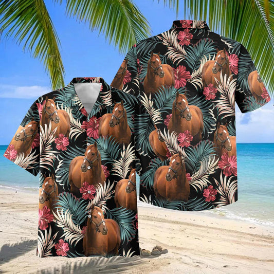 Joycorners Thoroughbred Equestrian Tropical Hawaiian Shirt
