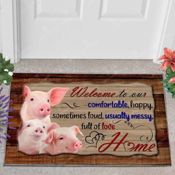 Joycorners PIG FULL OF LOVE All Over Printed 3D Doormat