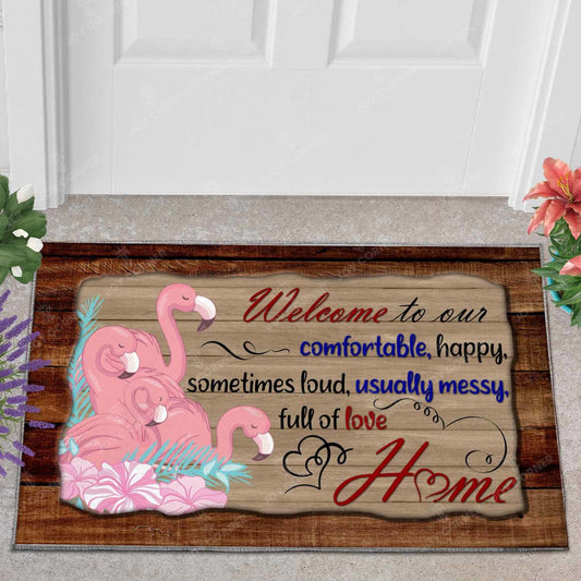 Joycorners FLAMINGO FULL OF LOVE All Over Printed 3D Doormat