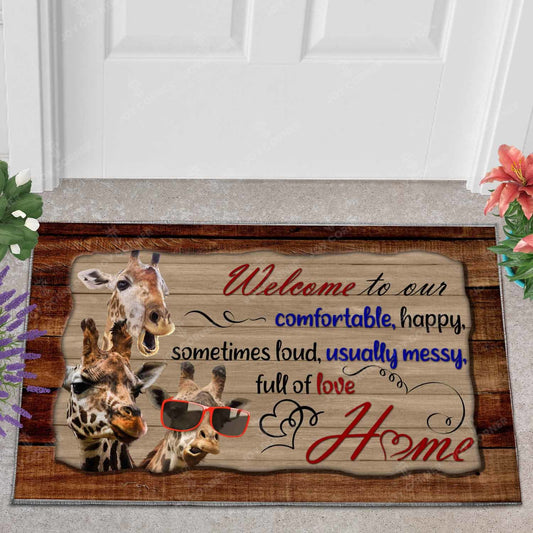 Joycorners GIRAFFE FULL OF LOVE All Over Printed 3D Doormat