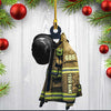 Joycorners Captain Firefighter Christmas Ornament, Custom Firefighter Uniform & Hat Acrylic Ornament for Firefighter 2D Flat LM1811