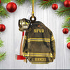 Joycorners Personalized Firefighter Ornament, Custom Acrylic Flat Firefighter Ornament for Him 2D Flat LM1811
