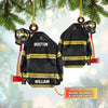Joycorners Personalized Firefighter Ornament, Custom Acrylic Flat Firefighter Ornament for Him 2D Flat LM1811