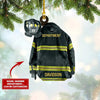 Joycorners Personalized Firefighter Ornament, Custom Acrylic Flat Firefighter Ornament for Him 2D Flat LM1811