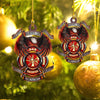 Joycorners All Gave Some Gave All Firefighter Logo Ornament, Acrylic Flat Firefighter Keychain 2D Flat LM1811