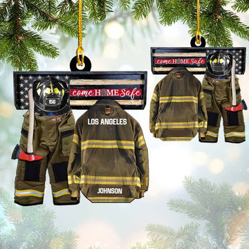 Joycorners Customized Firefighter Uniform Full Set Ornament, Come Home Safe Acrylic Ornament for Home 2D Flat LM1811
