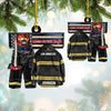 Joycorners Customized Firefighter Uniform Full Set Ornament, Come Home Safe Acrylic Ornament for Home 2D Flat LM1811