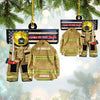 Joycorners Customized Firefighter Uniform Full Set Ornament, Come Home Safe Acrylic Ornament for Home 2D Flat LM1811