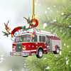 Joycorners Firefighter Truck Christmas Ornament for Fireman, Flat Acrylic Ornament for Firefighter 2D Flat LM1811