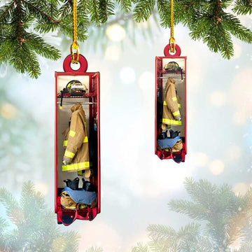 Joycorners Custom Firefighter Box Christmas Ornament for Fireman, Flat Acrylic Ornament for Firefighter 2D Flat LM1811