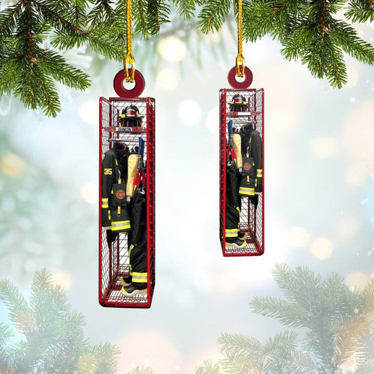 Joycorners Custom Firefighter Box Christmas Ornament for Fireman, Flat Acrylic Ornament for Firefighter 2D Flat LM1811