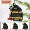 Joycorners Personalized Firefighter Black Armor Custom Shaped Acrylic Ornament Two Sides 2D Flat LM1811
