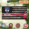 Joycorners Personalized Firefighter Us Flag Ornament Firefighter American Flag Logo Cut Shaped Acrylic Ornament Two Sides M0402 2D Flat LM1811