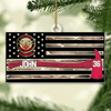 Joycorners Personalized Firefighter Us Flag Ornament Firefighter American Flag Logo Cut Shaped Acrylic Ornament Two Sides M0402 2D Flat LM1811