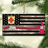 Joycorners Personalized Firefighter Us Flag Ornament Firefighter American Flag Logo Cut Shaped Acrylic Ornament Two Sides M0402 2D Flat LM1811