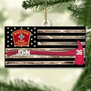 Joycorners Personalized Firefighter Us Flag Ornament Firefighter American Flag Logo Cut Shaped Acrylic Ornament Two Sides M0402 2D Flat LM1811