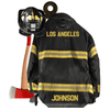 Joycorners Personalized Firefighter Black Armor Custom Shaped Acrylic Ornament Two Sides 2D Flat LM1811