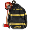 Joycorners Personalized Firefighter Black Armor Custom Shaped Acrylic Ornament Two Sides 2D Flat LM1811