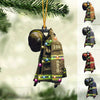 Joycorners Firefighter Suits With Christmas Light - Personalized Flat Ornament - Gift For Firefighters 2D Flat LM1811