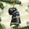 Joycorners Firefighter Suits With Christmas Light - Personalized Flat Ornament - Gift For Firefighters 2D Flat LM1811